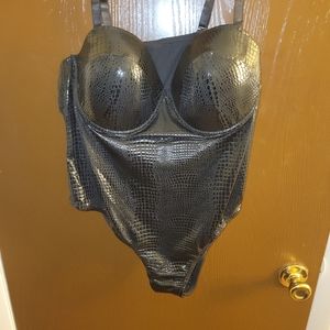 Snakeskin print bodysuit